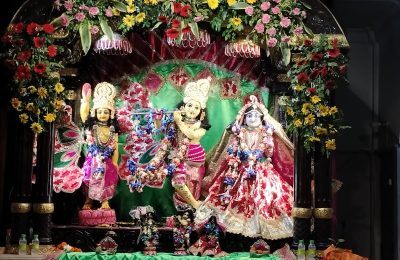 श्री चैतन्य महाप्रभु राधा माधव मंदिर में नृसिंह भगवान जी की प्रकट उत्सव बहुत ही हर्ष और उल्लास के साथ मंदिर प्रांगण में मनाया गया