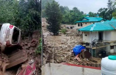 मंडी जिले में बादल फटने से मची तबाही