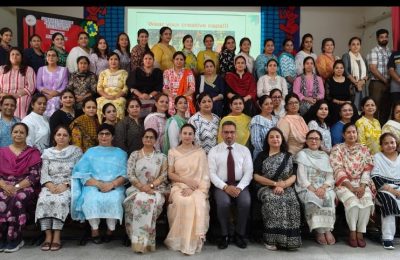 एपीजे स्कूल मॉडल टाउन जालंधर में शिक्षकों के लिए तीन दिवसीय प्रशिक्षण सत्र का अंतिम सत्र  (आर्ट इंटीग्रेशन )का आयोजन।
