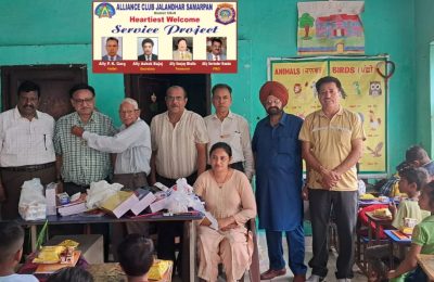 अलायंस क्लब जालंधर समर्पण ने किया सार्थक प्रोजेक्ट*