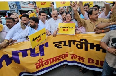 आप नेताओं का भाजपा के खिलाफ पंजाब के कई जिलों में विरोध प्रदर्शन, कहा- भाजपा गैंगस्टरों के साथ*