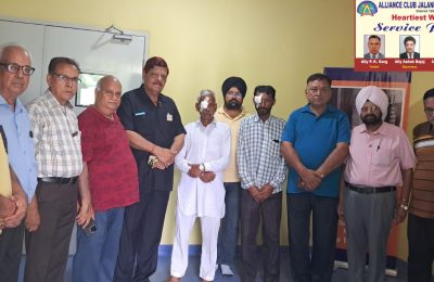 *अलायंस क्लब जालंधर समर्पण ने दो जरूरतमंद पेशेंट्स की आंखों के करवाऐ ओप्रेशन*