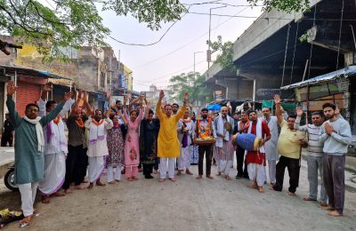 रामामंडी में राधे राधे नाम संकीर्तन से निकाली गई कार्तिक मास की शुभ मंगलमय प्रभातफेरी