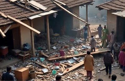 मकान की छत गिरने से 5 लोगों की मौत