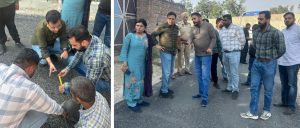 उपायुक्त के नेतृत्व में सड़क निर्माण का निरीक्षण