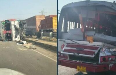 ट्रक ने 3 वाहनों को मारी जोरदार टक्कर, 4 लोगों की मौत