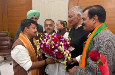 पंजाब भाजपा अध्यक्ष सुनील जाखड़ ने नवनिर्वाचित राष्ट्रीय अध्यक्ष नितिन नवीन से की मुलाकात