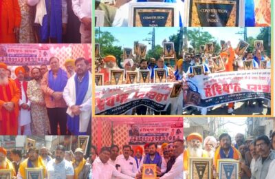 डा. अबेंडकर यूथ सेना पंजाब के सैकड़ो कार्यकर्ताओं ने संविधान यात्रा निकाल कर लोगो को समानता और एकता का संदेश दिया