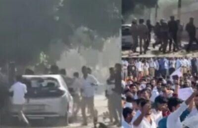 नोएडा में मजदूरों ने गाड़ियां फूंकी, दिल्ली बॉर्डर सील