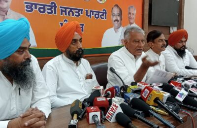 मान सरकार द्वारा लोकतंत्र की हत्या, भाजपा उम्मीदवारों के नामांकन पत्र थोक में किए रद्द : सुनील जाखड़