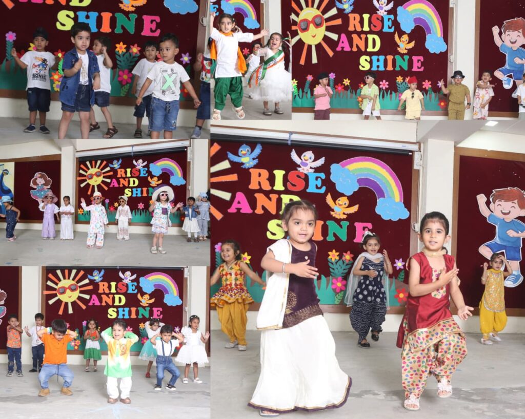 हमारे नन्हे नर्सरी बच्चों ने “राइस ऐंड शाइन शो” (Rise and Shine Show) में अपनी पहली शानदार मंच प्रस्तुति देकर सबका दिल जीत लिया।