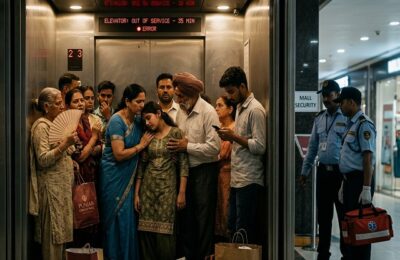 लिफ्ट में 35 मिनट तक फंसे रहे लोग, मची चीख-पुकार