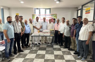 एलायंस क्लब जालंधर वेस्ट ने किया सेवा कार्य, अन्नपूर्णा रसोई को राशन भेंट
